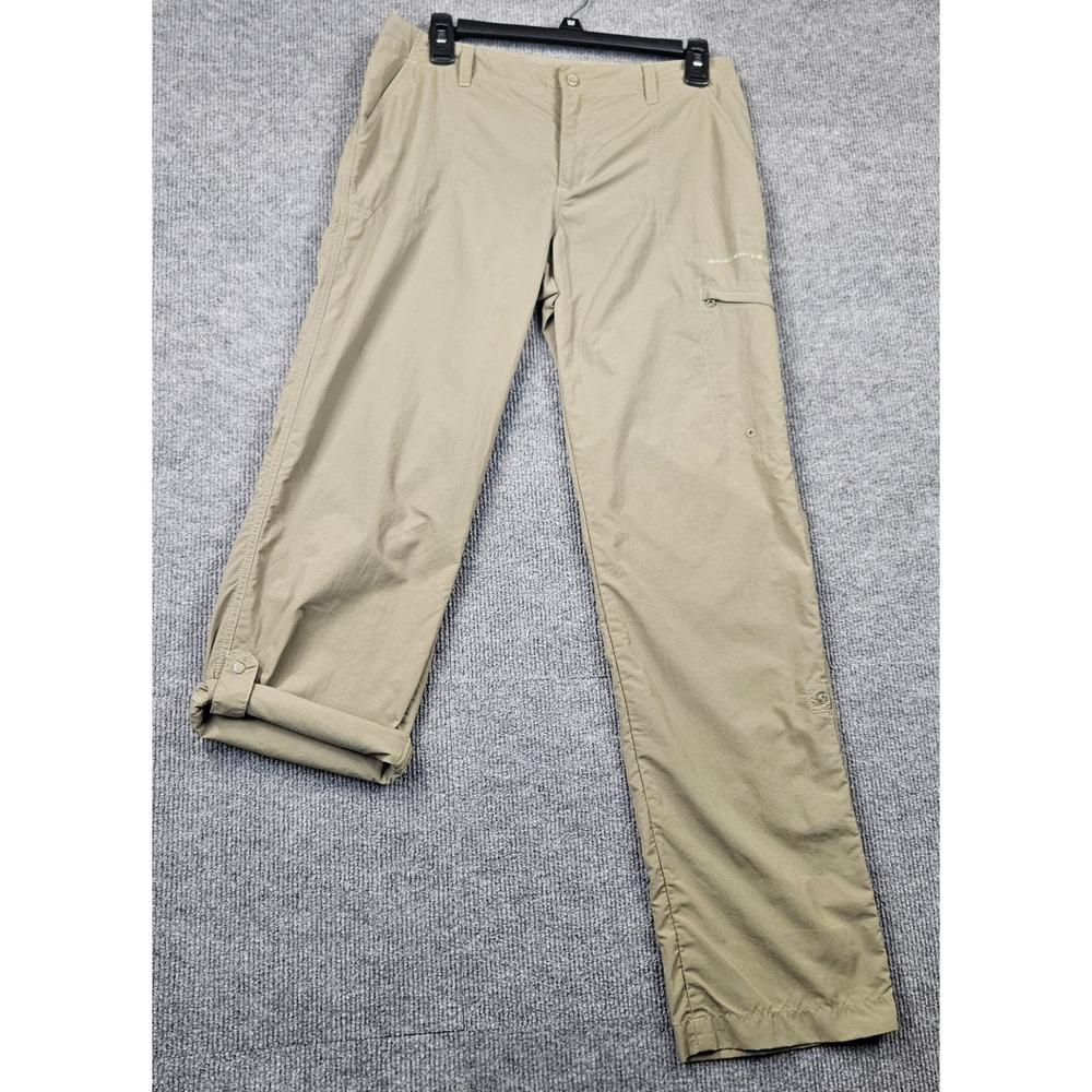 Columbia PFG Omni-Shade Womens Khaki Roll Up Cargo Fishing Hiking Pants Tan M